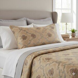 KING DAMASK TAPESTRY PILLOW CASE COVER 39” X 24” GOLD DECORATIVE SHABBY CHIC